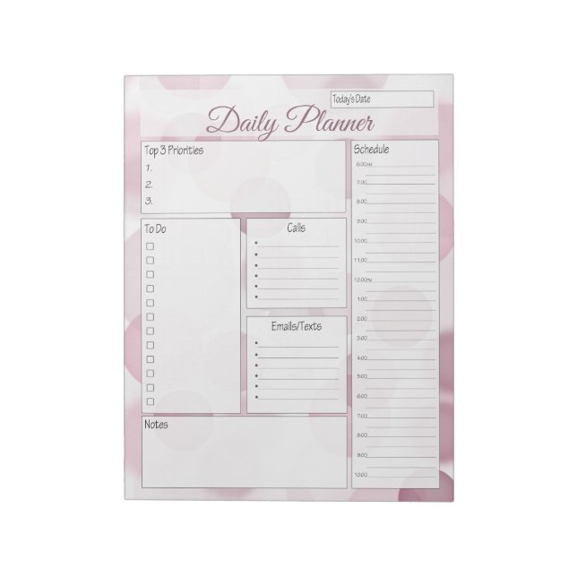 Bloc De Notas Pink Bubble Daily Planner (Lado Izquierdo)