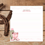 Bloc De Notas Pink Cowgirl Books para Baby Insert Card<br><div class="desc">Solicite un conservador especial con esta tarjeta "Books for Baby", de temática de vaquera rosa. Con botas occidentales de color agua y toques de cuerda, este encantador lugar es perfecto para una ducha de bebé rústica o occidental. ¡Una manera dulce de construir la primera biblioteca del bebé en lugar de...</div>