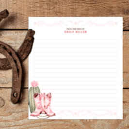Bloc De Notas Pink Cowgirl Books para Baby Insert Card