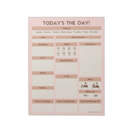 Bloc De Notas Pink Daily Planner | Planificador de productividad