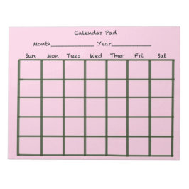 Bloc De Notas Pink del teclado del calendario