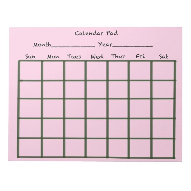Bloc De Notas Pink del teclado del calendario (Frente)