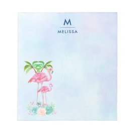Bloc De Notas Pink Flamingo Momma & Baby with Palm Trete