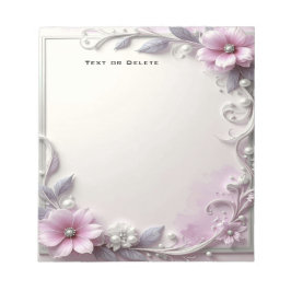 Bloc De Notas Pink Floral Frame Notepad