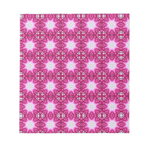 Bloc De Notas Pink Fractal mandala - impresión floral