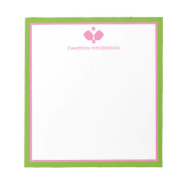 Bloc De Notas Pink Green Personalizado Name Fun Pickleball