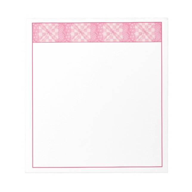 Bloc de notas PINK HEART QUILT 5.5"X6" (Frente)