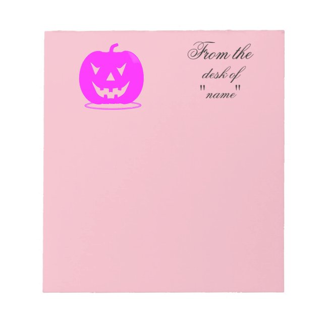 Bloc De Notas Pink Jack o'lantern Halloween Thunder_Cove (Frente)