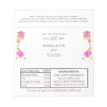 Pink Peonies Boda Floral Candy Wraps