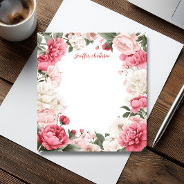 Bloc De Notas Pink Peonies Floral Moderna