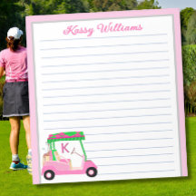 Pink Personalized Golf Cart Name Lined