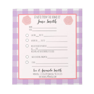 Bloc De Notas Pink Purple Flower School Note Excuse 1 Child