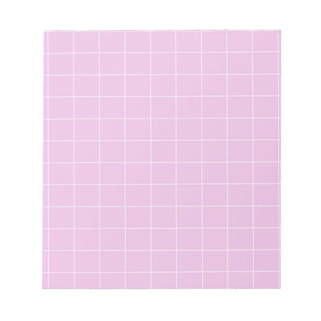 Bloc De Notas Pink Purple Gingham Checkered Stylish Stationge (Frente)