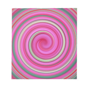 Bloc De Notas Pink spiral pattern