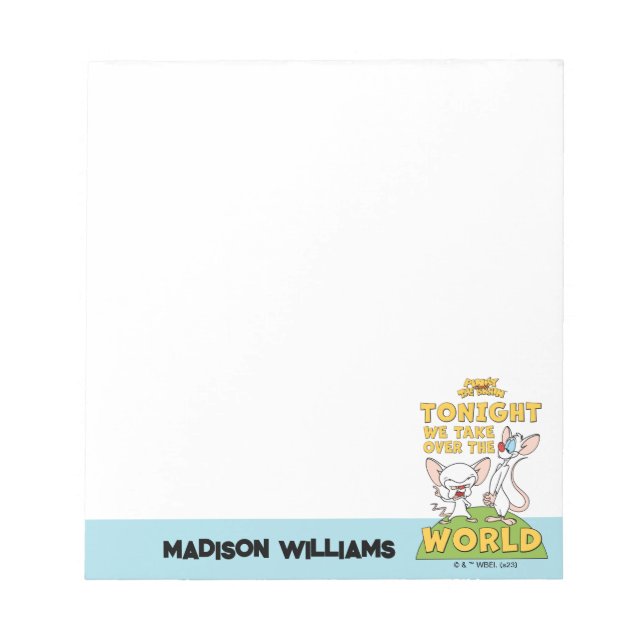 Bloc De Notas Pinky y el cerebro | Asumir El Mundo (Frente)