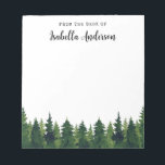 Bloc De Notas Pinos de color de agua y vegetación personalizados<br><div class="desc">pinos con acuarela de vegetación noepad personalizada</div>
