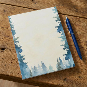 Bloc De Notas Pinos de invierno azules noepe