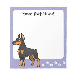 Bloc De Notas Pinscher del Doberman del dibujo animado (oídos