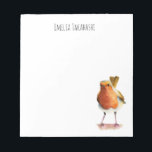 Bloc De Notas Pintado de color de agua para aves Robin con nombr<br><div class="desc">Esta es una pintura acuarela de un ladrón en una rama de árbol. Su cola está en el aire. Personalizar este producto agregando tu nombre en la parte superior. El pájaro fue pintado a mano por NamiBear Art Studio ©Namibear</div>