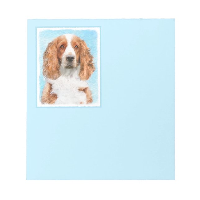 Bloc De Notas Pintado español de Springer galesa - Arte de perro (Frente)