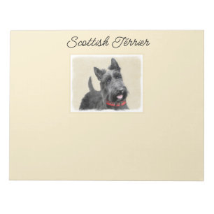 Bloc De Notas Pintado Terrier Escocés - Arte Perro Original