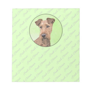 Bloc De Notas Pintado Terrier Irlandés - Arte de Perro Original.