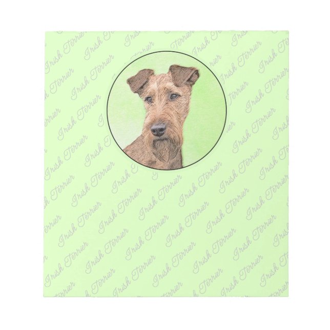Bloc De Notas Pintado Terrier Irlandés - Arte de Perro Original. (Frente)