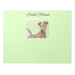 Bloc De Notas Pintado Terrier Irlandés - Arte de Perro Original.