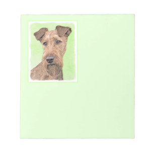 Bloc De Notas Pintado Terrier Irlandés - Arte de Perro Original.