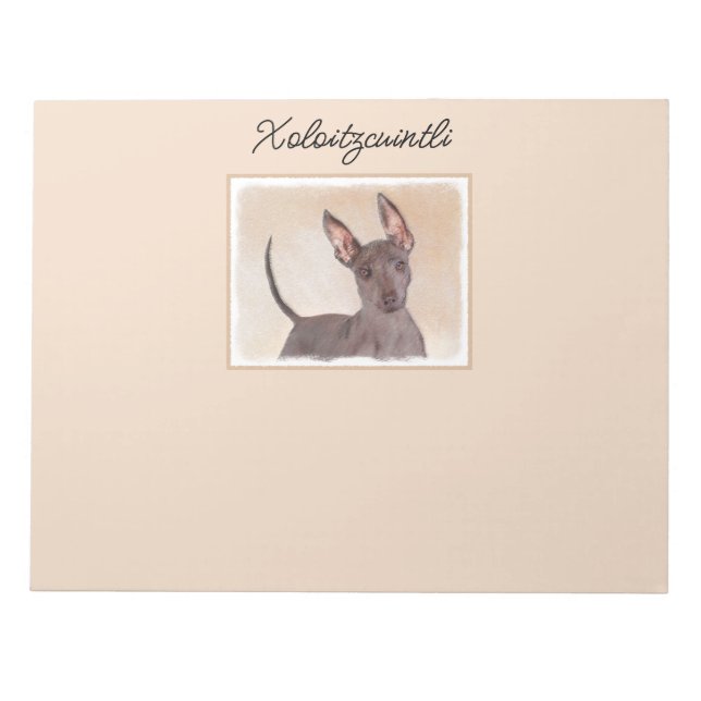 Bloc De Notas Pintado Xoloitzcuintli - Cuto original de perro No (Frente)