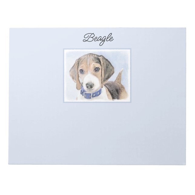 Bloc De Notas Pintura Beagle - Arte Perro Original Cuto (Frente)