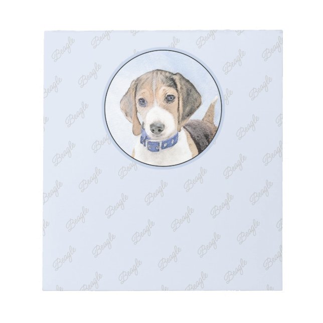 Bloc De Notas Pintura Beagle - Arte Perro Original Cuto (Frente)