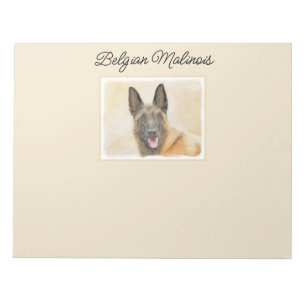 Bloc De Notas Pintura belga malinois - Arte de perro original