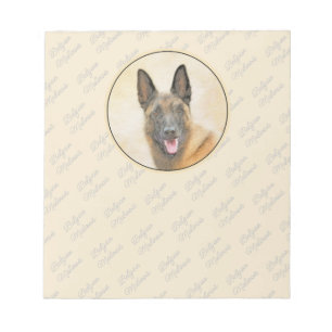 Bloc De Notas Pintura belga malinois - Arte de perro original