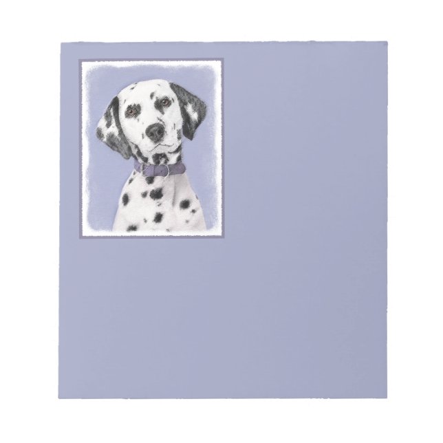 Bloc De Notas Pintura dálmata - Arte de perro original (Frente)
