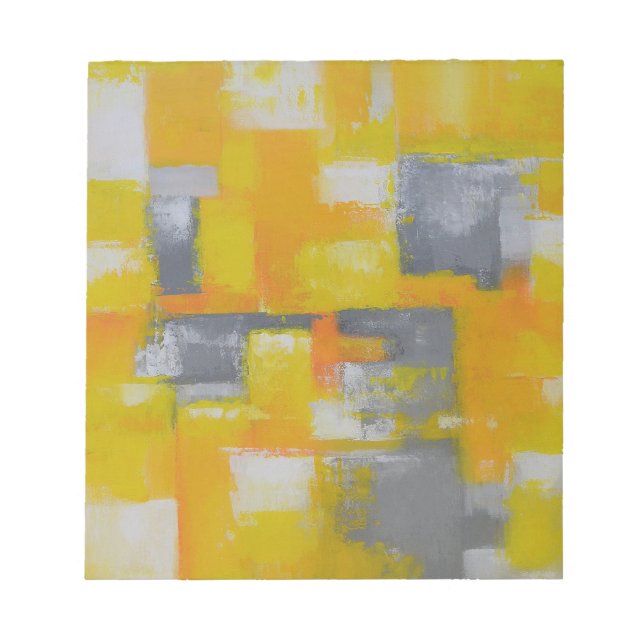 Bloc De Notas pintura de arte abstracto gris amarillo (Frente)