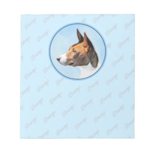 Bloc De Notas Pintura de Basenji - Arte original muy bonito