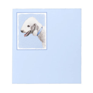 Bloc De Notas Pintura de Bedlington Terrier - Original Perro Art