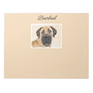 Bloc De Notas Pintura de Boerboel - Arte Perro Original Cuto