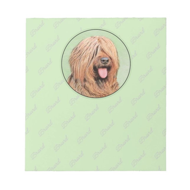 Bloc De Notas Pintura de Briard - Arte de Perro Original. (Frente)