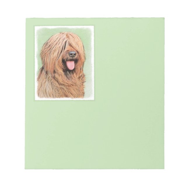 Bloc De Notas Pintura de Briard - Arte de Perro Original. (Frente)