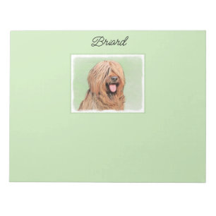 Bloc De Notas Pintura de Briard - Arte de Perro Original.