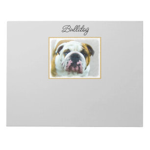 Bloc De Notas Pintura de bulldog - Arte de perros original y lin