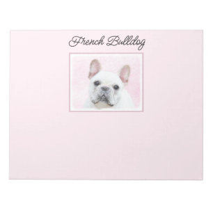 Bloc De Notas Pintura de Bulldog francés (crema/blanco) - Arte d