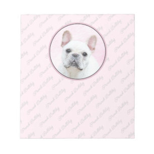 Bloc De Notas Pintura de Bulldog francés (crema/blanco) - Arte d