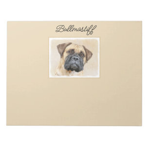 Bloc De Notas Pintura de Bullmastiff - Arte de Perro Original.