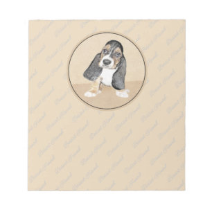 Bloc De Notas Pintura de cachorro de abeja de Basset - Arte Perr