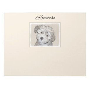 Bloc De Notas Pintura de cachorro habanesa - Arte de perro origi