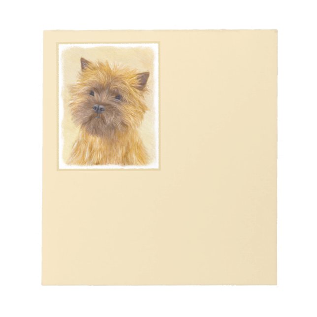 Bloc De Notas Pintura de Cairn Terrier - Arte Perro Original. (Frente)