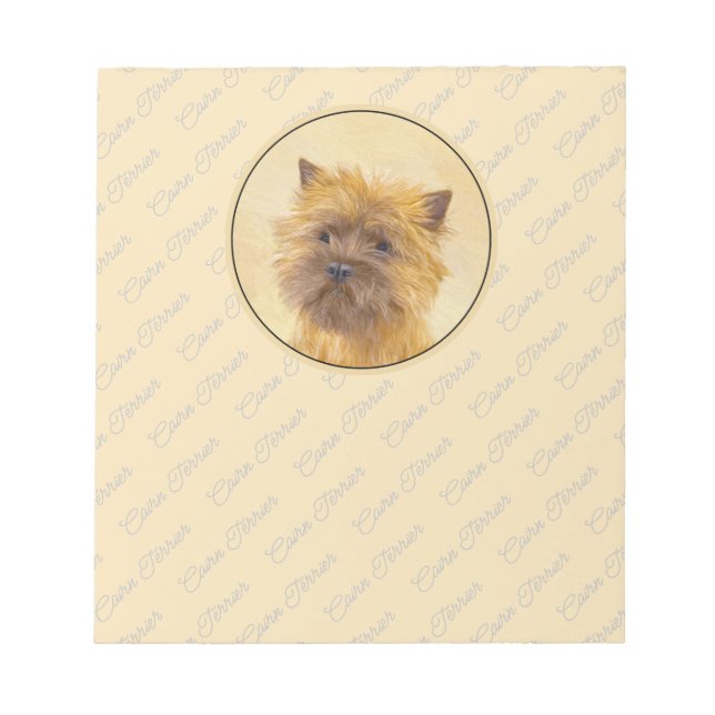 Bloc De Notas Pintura de Cairn Terrier - Arte Perro Original. (Frente)